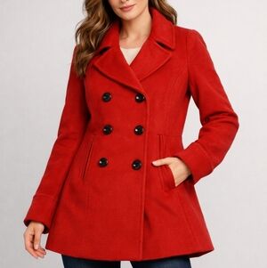 St. John's Bay Vibrant Red Pea Coat